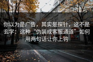 你以为是广告，其实是探针，这不是玄学：这种“伪装成客服通道”如何用两句话让你上钩