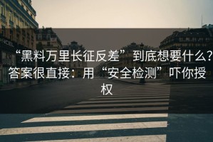 “黑料万里长征反差”到底想要什么？答案很直接：用“安全检测”吓你授权