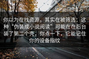 你以为在找资源，其实在被筛选：这种“伪装成小说阅读”可能在在后台装了第二个壳，你点一下，它能记住你的设备指纹