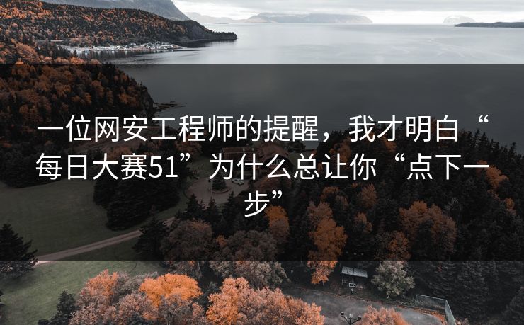 一位网安工程师的提醒，我才明白“每日大赛51”为什么总让你“点下一步”