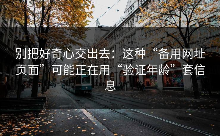 别把好奇心交出去：这种“备用网址页面”可能正在用“验证年龄”套信息