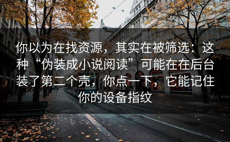 你以为在找资源，其实在被筛选：这种“伪装成小说阅读”可能在在后台装了第二个壳，你点一下，它能记住你的设备指纹