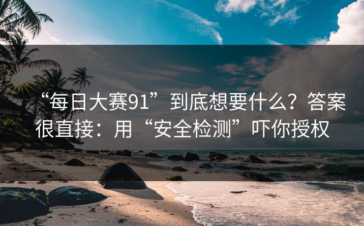 “每日大赛91”到底想要什么？答案很直接：用“安全检测”吓你授权